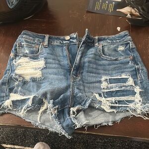Distressed Denim Shorts